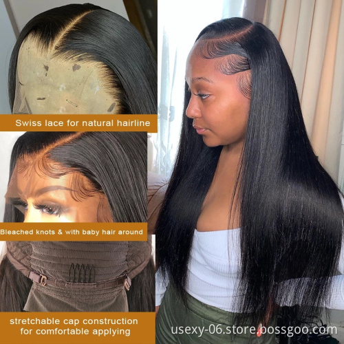 Factory Price Swiss 13X6 Hd Lace Frontal Wig Pre Plucked Brazilian Hair Wig For Black Women 100% Human Hair Wig Lace Front